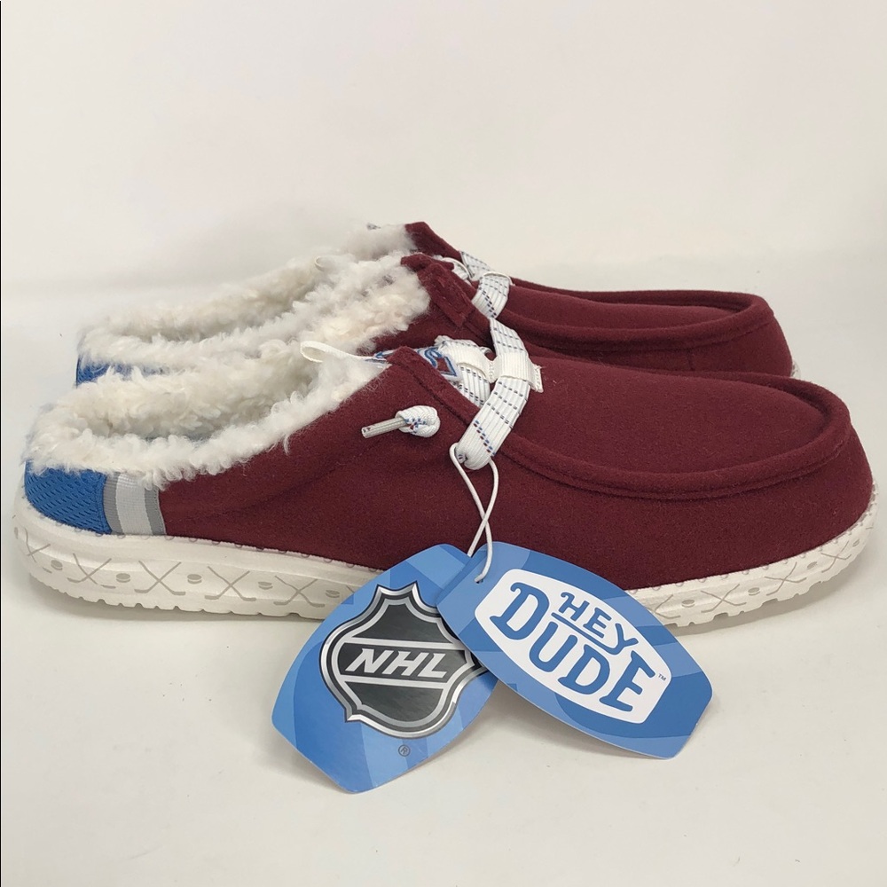 Hey Dude Wally Slip NHL Colorado Avalanche Men’s Casual Slip On Shoes - Size 15 - Picture 7 of 8